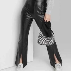 Leather flare pants